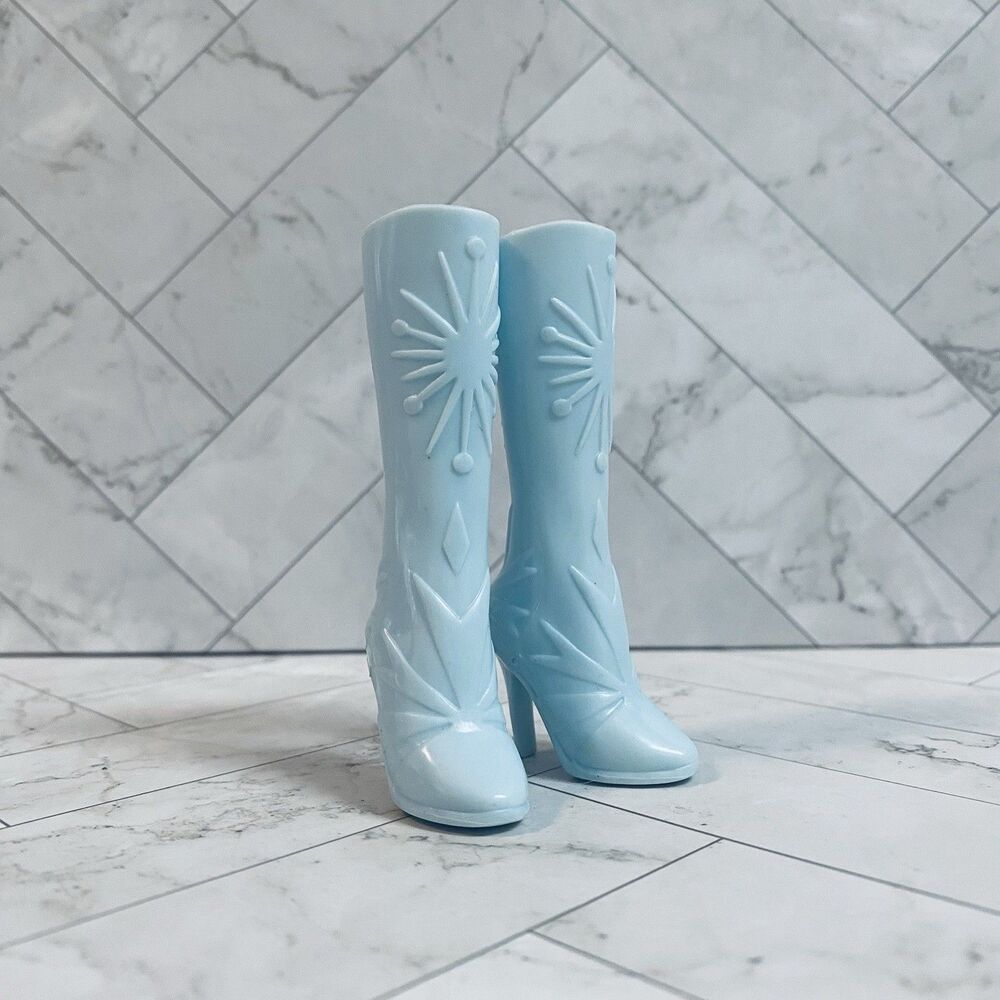 Disney Frozen Elsa Doll Boots Light Blue Snowflake Style Shoes Replacement